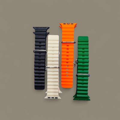 Picture of Ocean Silicone Smartwatch Strap | 3-Color Pack | Durable & Comfortable Replacement Band for Smart Watches