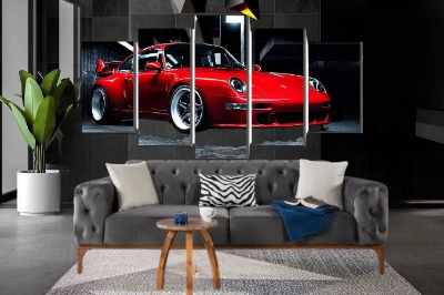 Picture of 5 PCS Sports Car Canvas Wall Art | Modern Room Decoration | Car Painting Poster for Home & Office