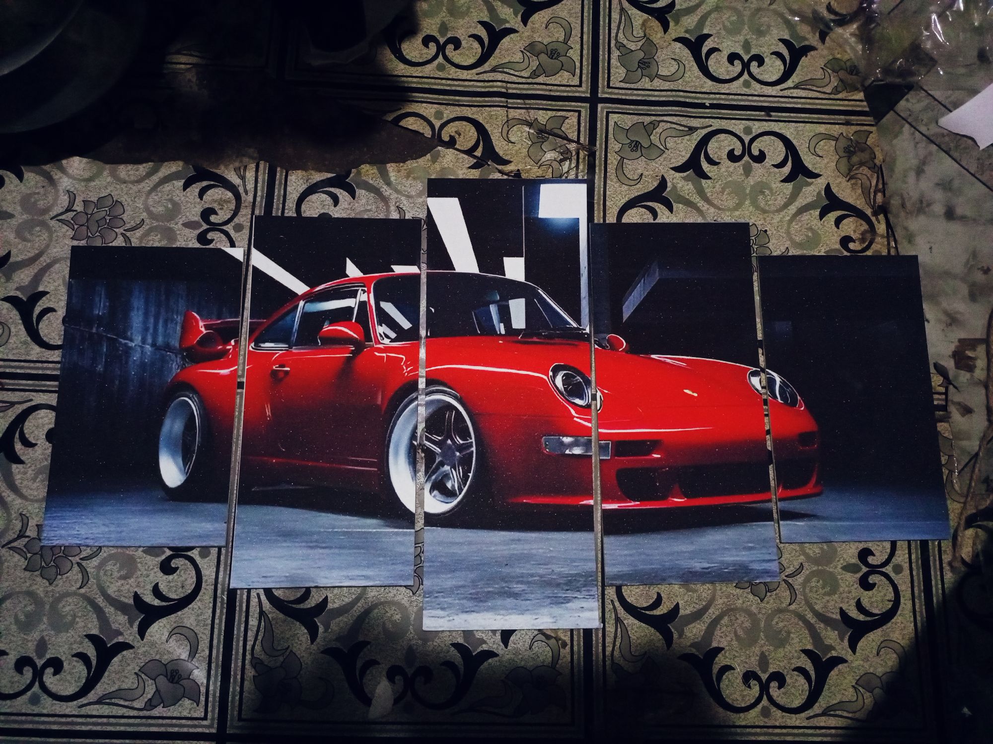 Picture of 5 PCS Sports Car Canvas Wall Art | Modern Room Decoration | Car Painting Poster for Home & Office