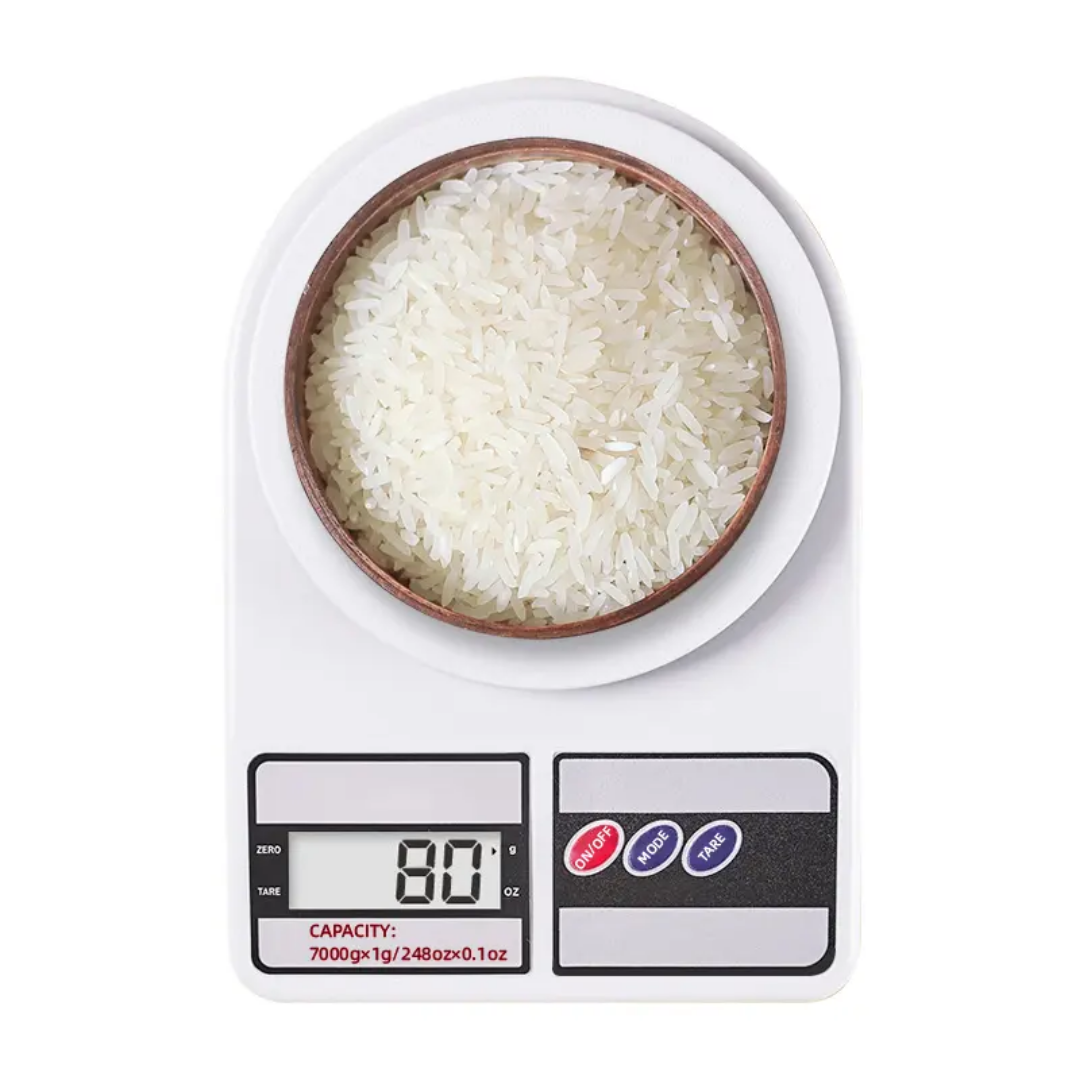 Picture of High Quality SF-400 Digital Kitchen Scale | LCD Food Weighing Scale 5kg/10kg | Electronic Kitchen Scale with 1g Accuracy | AA Battery Powered - White