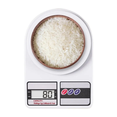 Picture of High Quality SF-400 Digital Kitchen Scale | LCD Food Weighing Scale 5kg/10kg | Electronic Kitchen Scale with 1g Accuracy | AA Battery Powered - White