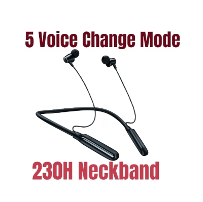 Picture of 230 Hours Voice Changing Mode Expert EPN-20 Wireless Neckband Bluetooth Earphone | 230 Hour Wireless Bluetooth Earphone - Black