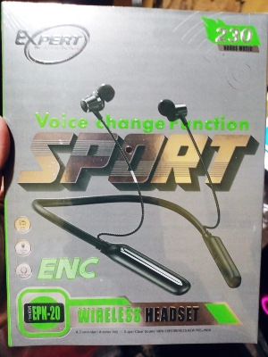 Picture of 230 Hours Voice Changing Mode Expert EPN-20 Wireless Neckband Bluetooth Earphone | 230 Hour Wireless Bluetooth Earphone - Black