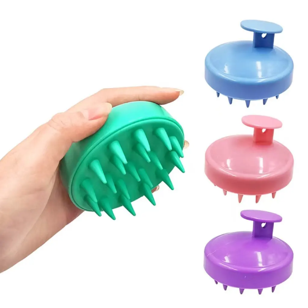 Picture of Scalp Massaging Shampoo Brush | Silicone Hair Scalp Massager for Shower | Dandruff Removal & Hair Care Tool - Multicolor