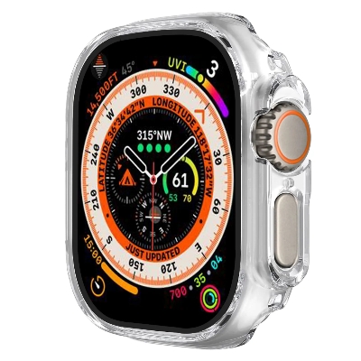 Picture of Transparent TPU Bumper Case for Ultra Smartwatch 49mm | Clear Shockproof Protective Cover - White