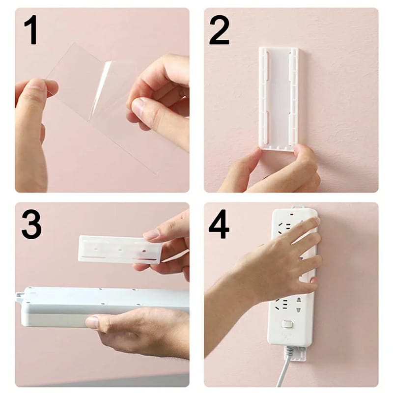 Picture of Socket Strip Holder | Wall-Mounted Plug Storage Organizer | Household Power Strip & Router Holder