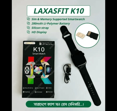 Picture of K10 Smartwatch with SIM & Memory Support | 100% Authentic | Long Battery Backup | Fitness & Health Tracker - Black