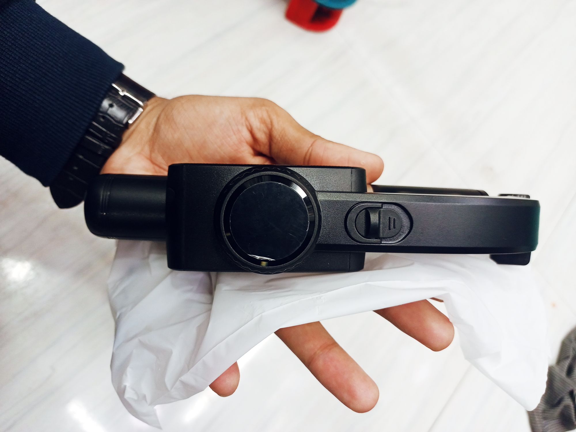 Picture of Q08 Aluminum material wireless remote Flexible Selfie Stick Hand Held Video Gimbal Stabilizer - Black