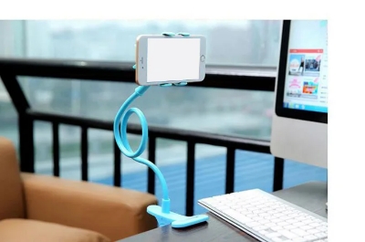 Picture of Universal Flexible Gooseneck Mobile Phone Holder | Lazy Arm Stand for Bed, Desk & Table | Adjustable Clip Bracket - Black