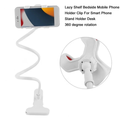 Picture of Universal Flexible Gooseneck Mobile Phone Holder | Lazy Arm Stand for Bed, Desk & Table | Adjustable Clip Bracket - Black