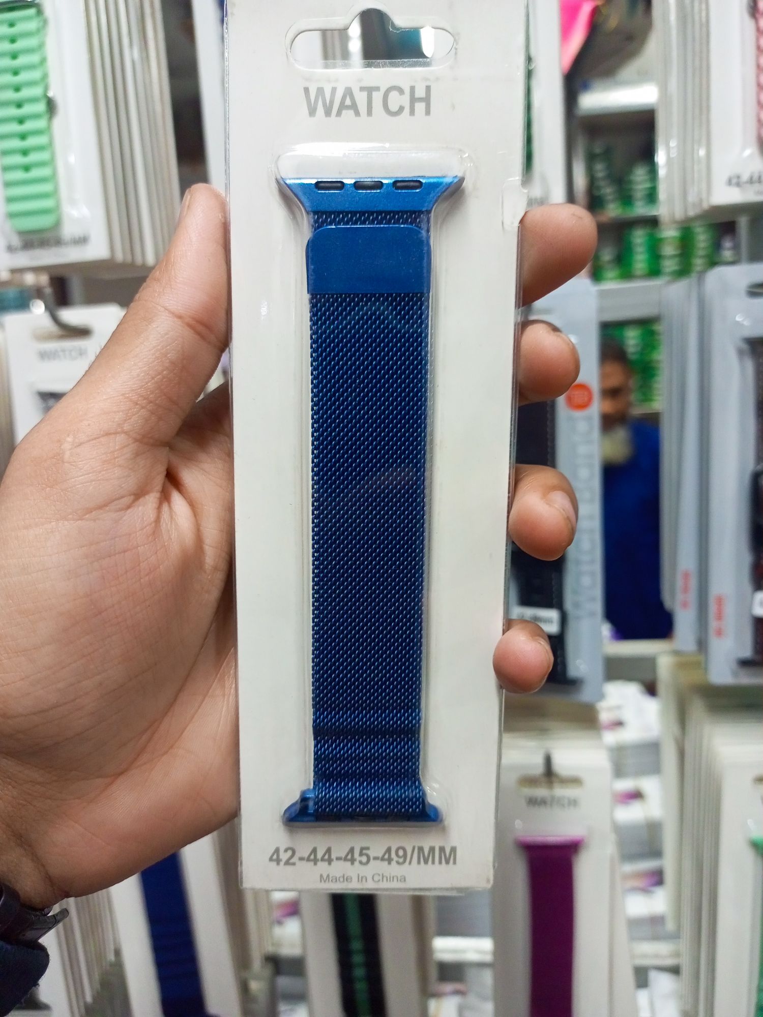 Picture of Mesh Magnetic Metal Bracelet Stainless Steel Strap for Apple iWatch Band 45mm 49mm Milanese Loop Band for iWatch series 9876 And Ultra Smart Watch