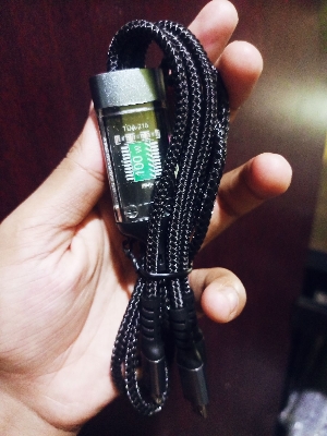 Picture of 3-in-1 LED USB Fast Charging Cable – Type-C / iPhone / Micro USB | Multi Charging Data Cable 1M/2M for All Smartphones - Black