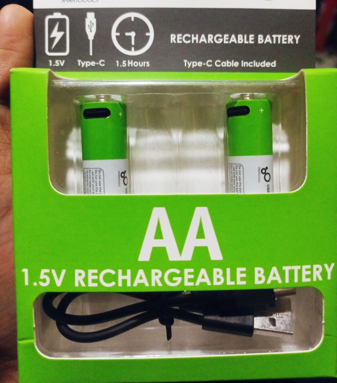 Picture of SmarTools RB40 Rechargeable Batteries (2 Pcs) | AA 2600mWh & AAA 750mWh 1.5V | Pencil Battery for Remote, Toys & Gadgets