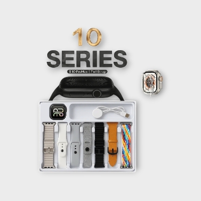 Picture of S10 Pro Max Smartwatch (7 Straps Combo) – Full Touch Screen, Health Monitor - Silver