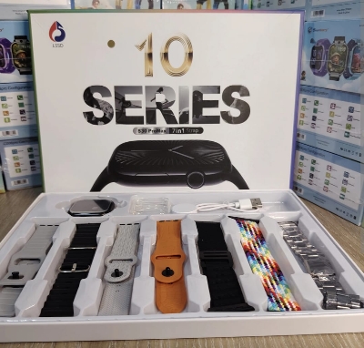 Picture of S10 Pro Max Smartwatch (7 Straps Combo) – Full Touch Screen, Health Monitor - Silver