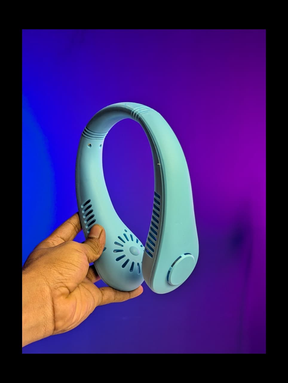 Picture of Mini Neck Portable Hanging Rechargeable Air Cooler Summer Sport Fan - Multicolor