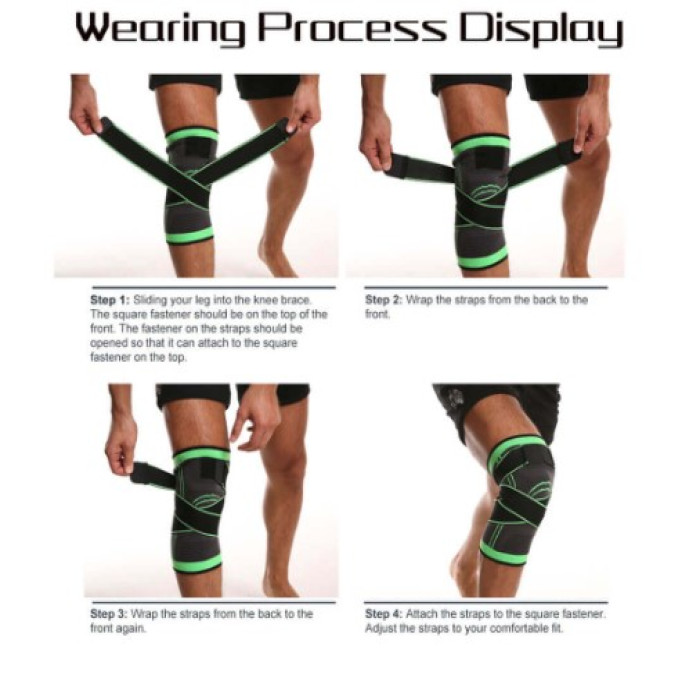 Picture of 1 pcs Knee Compression Sleeve With Patella Stabilizer Straps - Multicolor,Int: One size