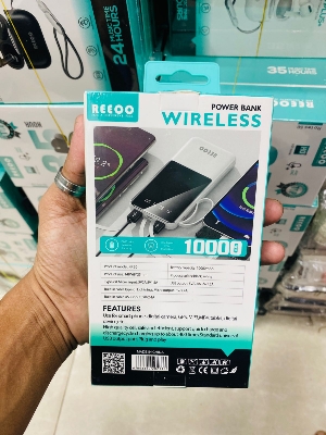 Picture of REEOO 10000mAh High-Quality Power Bank | LED Display | All-in-One Cable Set | Fast Charging Portable Battery - Multicolor