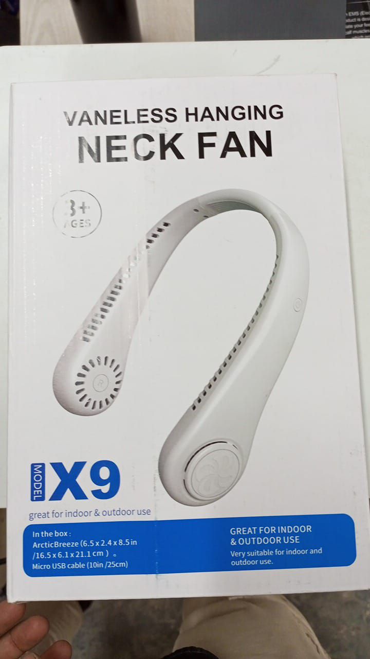 Picture of Mini Neck Portable Hanging Air Cooler | Rechargeable Personal Fan | Summer Sport Neck Fan for Outdoor & Home Use - Multicolor