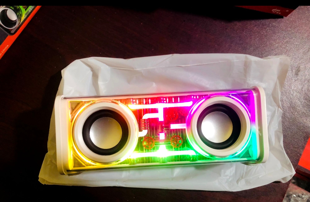 Picture of V8 Mecha Transparent RGB Light Bluetooth Speaker - Portable Wireless 5.0 Sound