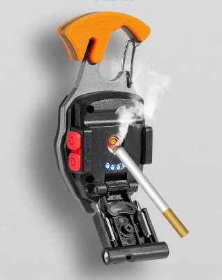 Picture of Keychain with High-Power LED Light & USB Rechargeable Lighter | Portable Mini Torch & Electric Lighter Combo
