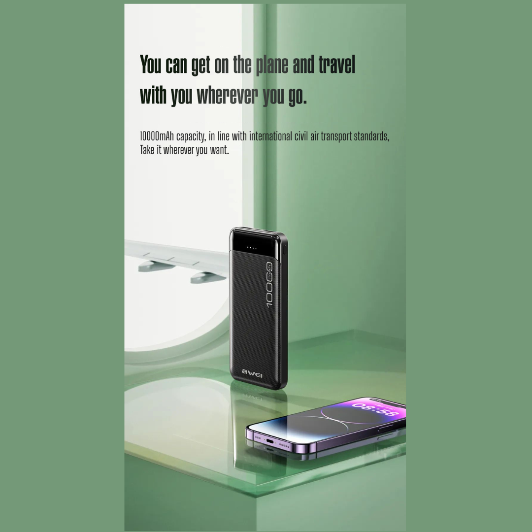 Picture of Awei P37K 10000mAh 2.1A Fast Charging Power Bank