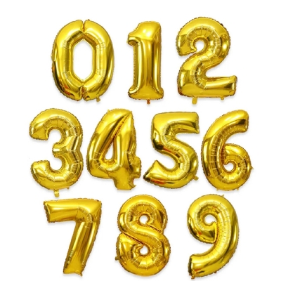 Picture of Number Foil Balloon Happy Birthday / Party /Wedding Decoration - Gold