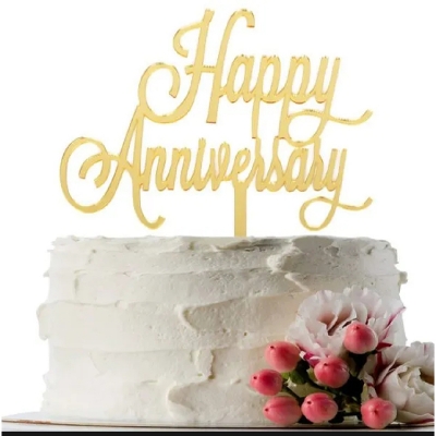 Picture of Happy Anniversary Cake Topper - Silver