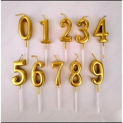 Picture of Metallic Gold Number Candles For Birthday Party Wedding Decoration Reunions Theme Par...