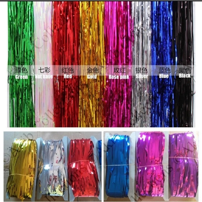 Picture of Foil Metallic Curtain Backdrop For Happy Birthday Party Decoration / Bridal Shower / Wedding / New Year / Background Decorations
