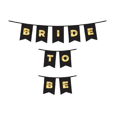 Picture of Bride To Be, Bridal Shower Card Banner For Engagement Party Bridal Shower Decorations - Black