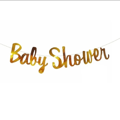 Picture of Baby Shower bunting Banner for Baby Shower Decorations - 1pc | Baby Shower Decoration Item | Baby Shower Golden Banner