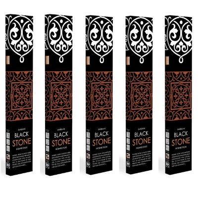 Picture of Black Stone Incense Sticks , 5 Packet of 65 Sticks Agarbatti, Darshan India