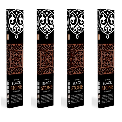 Picture of Black Stone Incense Sticks , 4 Packet of 52 Sticks Agarbatti, Darshan India