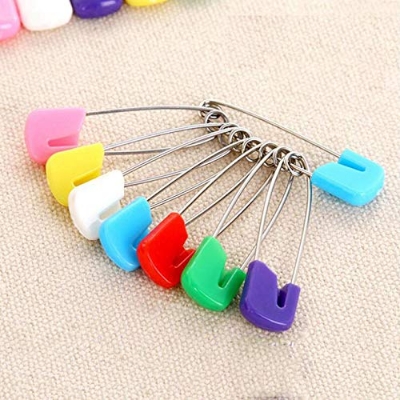 Picture of Multicolor 6 Pcs Colorful Stainless Steel SS Safety Pin Nappy Pin Saree pin Hijab Pin for Women