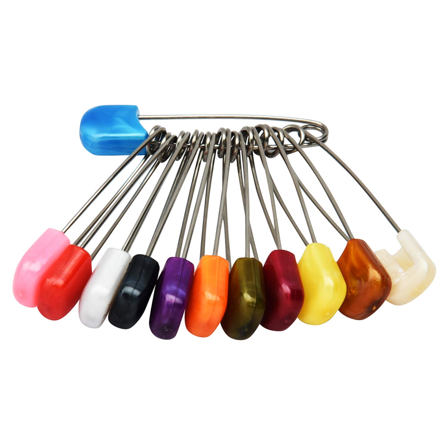 Picture of Multicolor 6 Pcs Colorful Stainless Steel SS Safety Pin Nappy Pin Saree pin Hijab Pin for Women