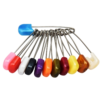 Picture of Multicolor 6 Pcs Colorful Stainless Steel SS Safety Pin Nappy Pin Saree pin Hijab Pin for Women