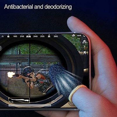 Picture of Pubg & Free Fire Call of Duty Anti-Slip Thumb Sleeve, Slip-Proof Sweat-Proof Professional Touch Screen Thumbs Finger Sleeve for Pubg Mobile Phone Game Gaming Gloves (1 Pair)(Color May Vary)