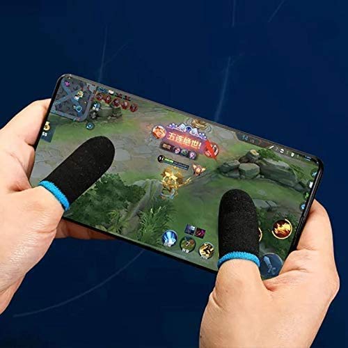 Picture of Pubg & Free Fire Call of Duty Anti-Slip Thumb Sleeve, Slip-Proof Sweat-Proof Professional Touch Screen Thumbs Finger Sleeve for Pubg Mobile Phone Game Gaming Gloves (1 Pair)(Color May Vary)
