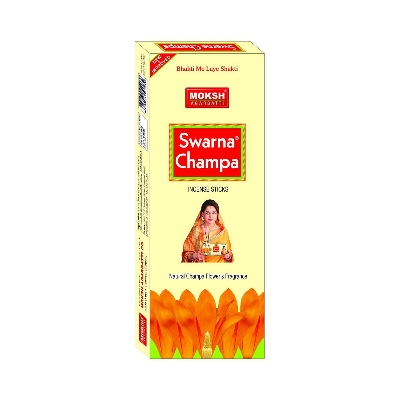 Picture of Moksh Agarbatti - Swarna Champa Incense/Dhoop Sticks, Pack of 8, Each Pack Weighs 100 GMS, with Divine Fragrance