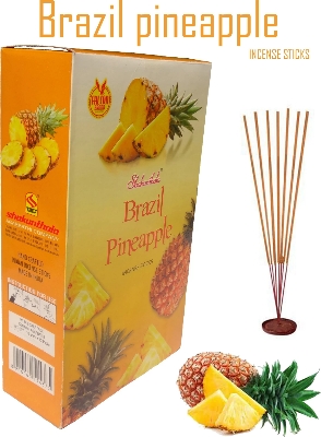 Picture of maryjaha BRAZIL PINEAPPLE agarbatti dhoop dhupkathi incense sticks brazil pineapple Fragrance SIZE 6×10 200gram 12 PACK brazil pineapple Fragrance  (1, Set of 12)
