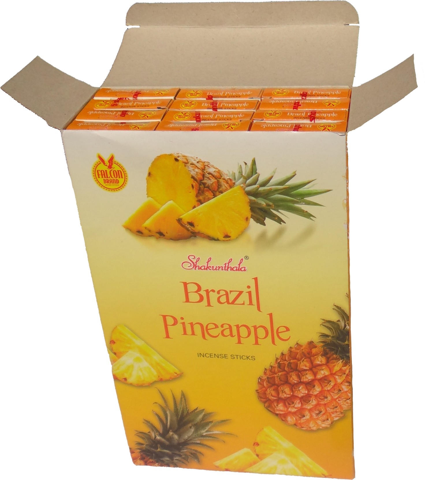 Picture of maryjaha BRAZIL PINEAPPLE agarbatti dhoop dhupkathi incense sticks brazil pineapple Fragrance SIZE 6×10 200gram 12 PACK brazil pineapple Fragrance  (1, Set of 12)