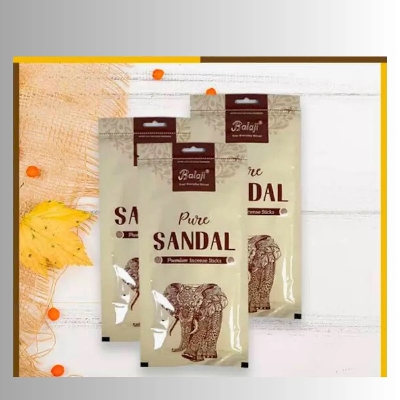 Picture of Sandal Premium Incense Sticks (approx. 90-95sticks) 110grams Agarbatti - Zipper Pack