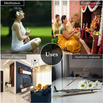 Picture of E.Floor Bamboo Less Dhoop Sticks With Stand Holder Lavender Fragrance, Puja Item, Gift Agarbatti