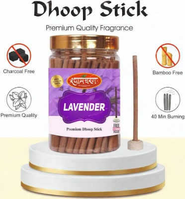 Picture of E.Floor Bamboo Less Dhoop Sticks With Stand Holder Lavender Fragrance, Puja Item, Gift Agarbatti