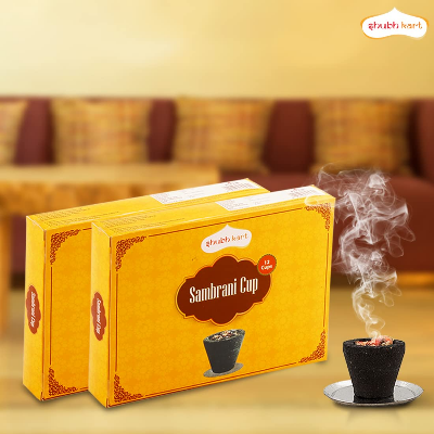 Picture of Cup Dhoop Black | 12 Cups in Per Pack| Dhoop for Pooja, Havan & Religious Rituals | Charcoal Free Easy to Burn Havan Cups for Positivity & Pooja Agarbatti