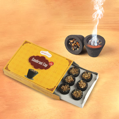 Picture of Cup Dhoop Black | 12 Cups in Per Pack| Dhoop for Pooja, Havan & Religious Rituals | Charcoal Free Easy to Burn Havan Cups for Positivity & Pooja Agarbatti
