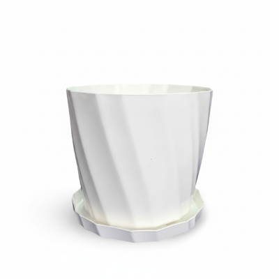 Picture of 7 Inch White Camellia Planter with Tray - আপনার সুন্দর বাগানের জন্য পারফেক্ট!
