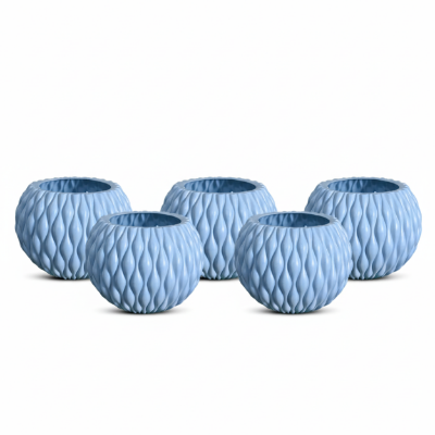 Picture of 4 Inch Decorative Flower Pot - 5 Pcs - Stylish Indoor &amp; Outdoor Planters
