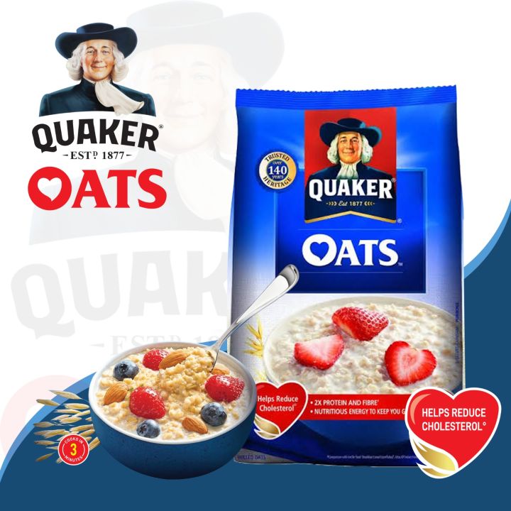 Picture of Quaker Oats 1Kg, Rolled Oats Natural Wholegrain, Nutritious Breakfast Cereals, Dalia Porridge, Easy To Cook, Honey